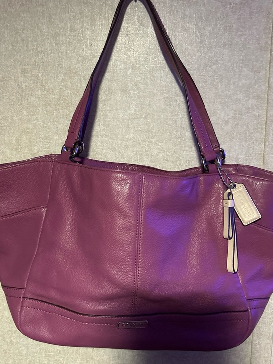 Coach Handbags - Coach Plum Purple Leather Shoulder Tote